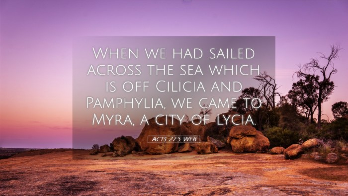 Picture 05 - Acts 27:5 WEB Desktop Wallpaper - When we had sailed across the sea which is off - Desktop Bible Verse Wallpaper
