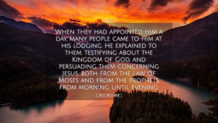 Picture 05 - Acts 28:23 WEB Desktop Wallpaper - When they had appointed him a day, many people - Desktop Bible Verse Wallpaper