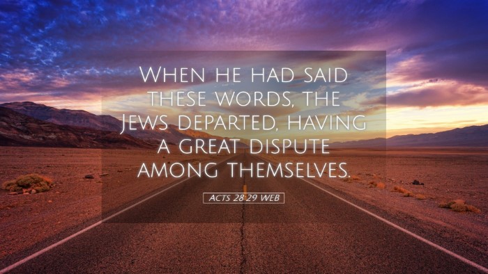 Picture 05 - Acts 28:29 WEB Desktop Wallpaper - When he had said these words, the Jews departed, - Desktop Bible Verse Wallpaper