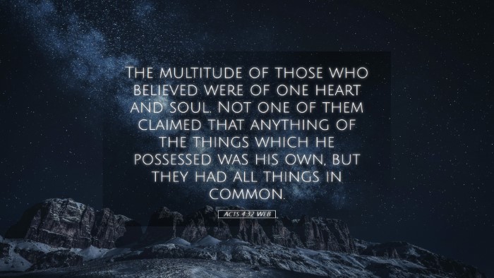 Picture 05 - Acts 4:32 WEB Desktop Wallpaper - The multitude of those who believed were of one - Desktop Bible Verse Wallpaper