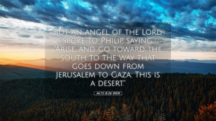 Picture 05 - Acts 8:26 WEB Desktop Wallpaper - But an angel of the Lord spoke to Philip, saying, - Desktop Bible Verse Wallpaper