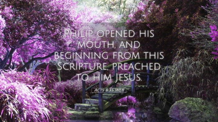Picture 05 - Acts 8:35 WEB Desktop Wallpaper - Philip opened his mouth, and beginning from this - Desktop Bible Verse Wallpaper