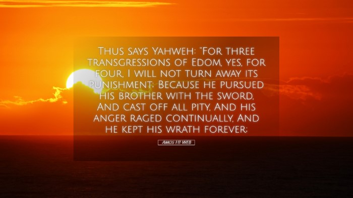 Picture 05 - Amos 1:11 WEB Desktop Wallpaper - Thus says Yahweh: 
