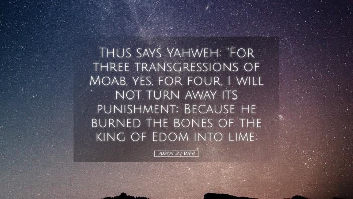 Picture 05 - Amos 2:1 WEB Desktop Wallpaper - Thus says Yahweh: 