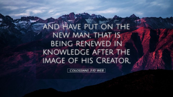 Picture 05 - Colossians 3:10 WEB Desktop Wallpaper - and have put on the new man, that is being - Desktop Bible Verse Wallpaper