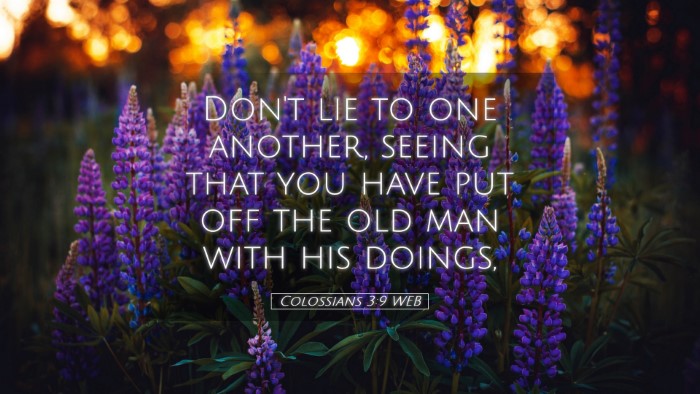Picture 05 - Colossians 3:9 WEB Desktop Wallpaper - Don't lie to one another, seeing that you have - Desktop Bible Verse Wallpaper