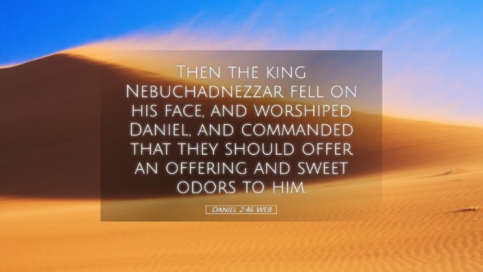 Picture 05 - Daniel 2:46 WEB Desktop Wallpaper - Then the king Nebuchadnezzar fell on his face, - Desktop Bible Verse Wallpaper