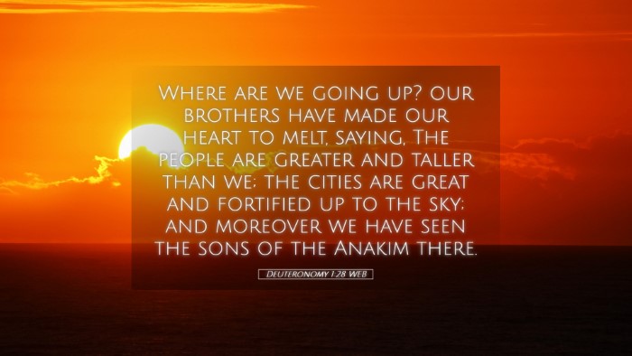 Picture 05 - Deuteronomy 1:28 WEB Desktop Wallpaper - Where are we going up? our brothers have made our - Desktop Bible Verse Wallpaper