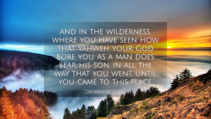 Picture 05 - Deuteronomy 1:31 WEB Desktop Wallpaper - and in the wilderness, where you have seen how - Desktop Bible Verse Wallpaper