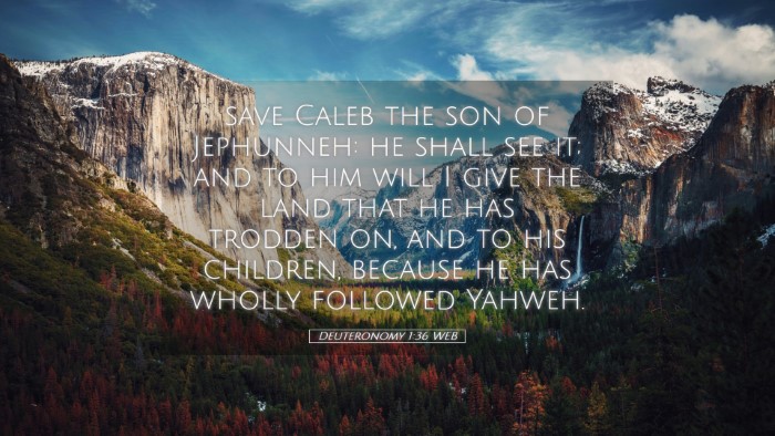 Picture 05 - Deuteronomy 1:36 WEB Desktop Wallpaper - save Caleb the son of Jephunneh: he shall see it; - Desktop Bible Verse Wallpaper