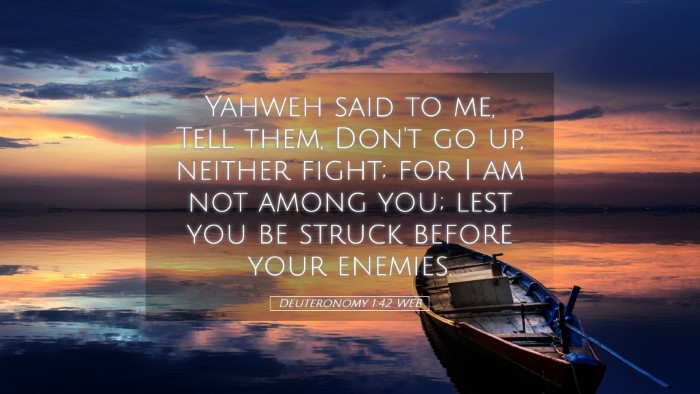 Picture 05 - Deuteronomy 1:42 WEB Desktop Wallpaper - Yahweh said to me, Tell them, Don't go up, - Desktop Bible Verse Wallpaper