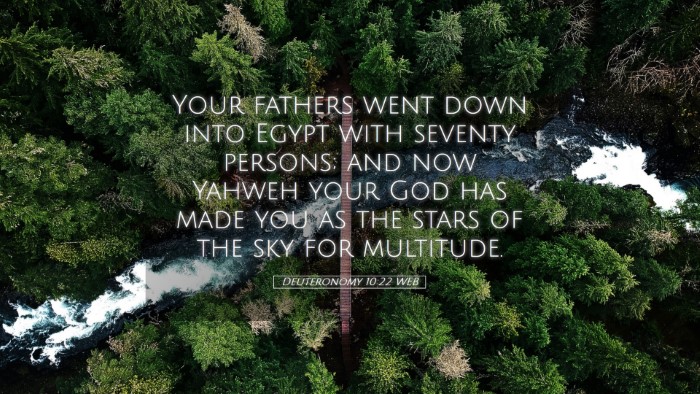 Picture 05 - Deuteronomy 10:22 WEB Desktop Wallpaper - Your fathers went down into Egypt with seventy - Desktop Bible Verse Wallpaper