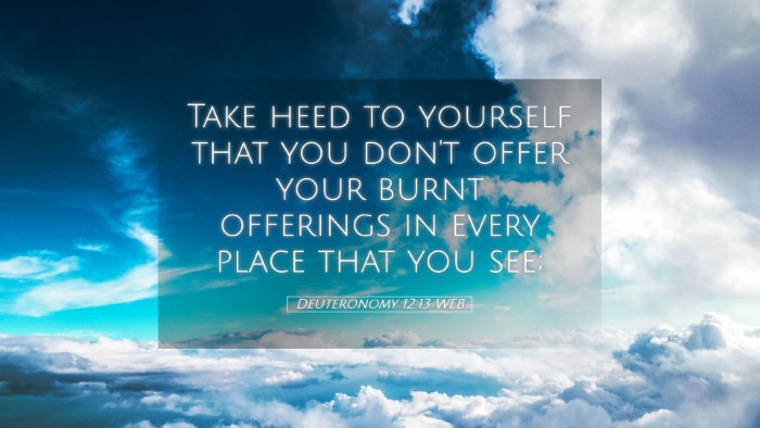 Picture 05 - Deuteronomy 12:13 WEB Desktop Wallpaper - Take heed to yourself that you don't offer your - Desktop Bible Verse Wallpaper