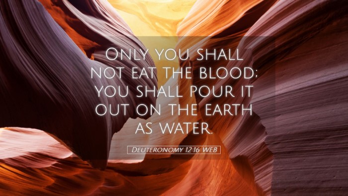 Picture 05 - Deuteronomy 12:16 WEB Desktop Wallpaper - Only you shall not eat the blood; you shall pour - Desktop Bible Verse Wallpaper