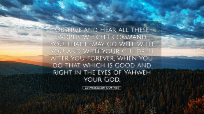 Picture 05 - Deuteronomy 12:28 WEB Desktop Wallpaper - Observe and hear all these words which I command - Desktop Bible Verse Wallpaper