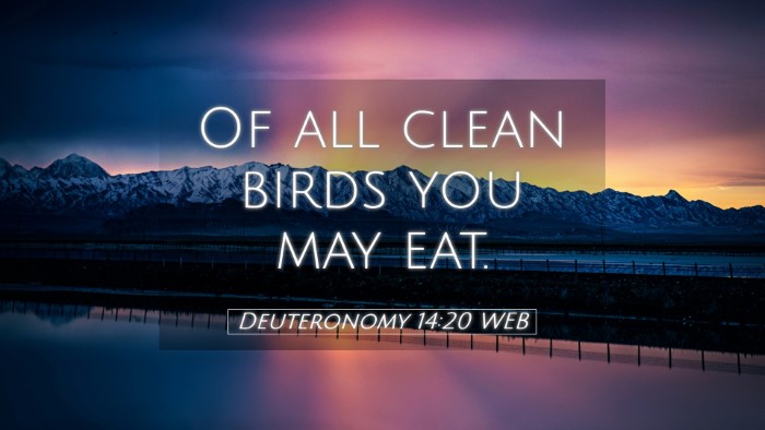 Picture 05 - Deuteronomy 14:20 WEB Desktop Wallpaper - Of all clean birds you may - Desktop Bible Verse Wallpaper