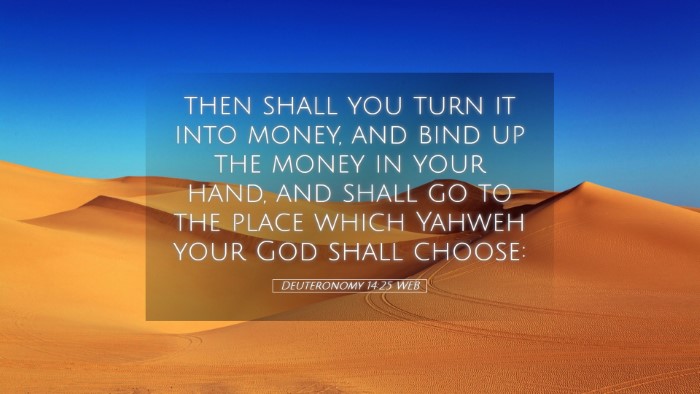 Picture 05 - Deuteronomy 14:25 WEB Desktop Wallpaper - then shall you turn it into money, and bind up - Desktop Bible Verse Wallpaper