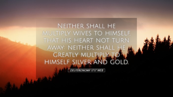 Picture 05 - Deuteronomy 17:17 WEB Desktop Wallpaper - Neither shall he multiply wives to himself, that - Desktop Bible Verse Wallpaper