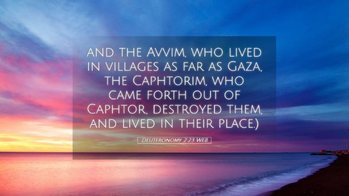 Picture 05 - Deuteronomy 2:23 WEB Desktop Wallpaper - and the Avvim, who lived in villages as far as - Desktop Bible Verse Wallpaper