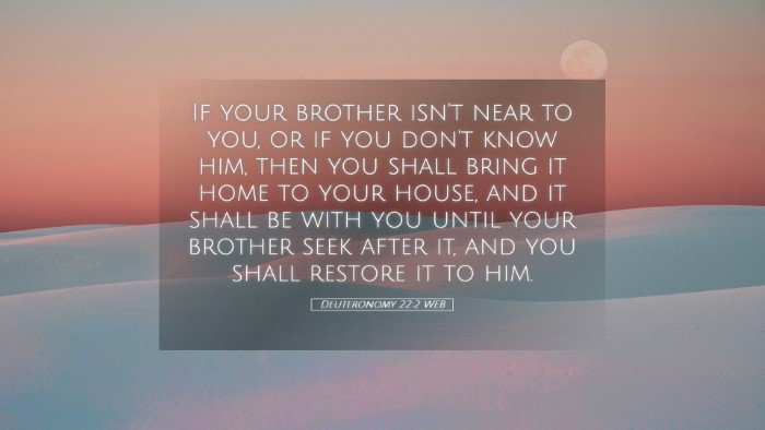 Picture 05 - Deuteronomy 22:2 WEB Desktop Wallpaper - If your brother isn't near to you, or if you - Desktop Bible Verse Wallpaper