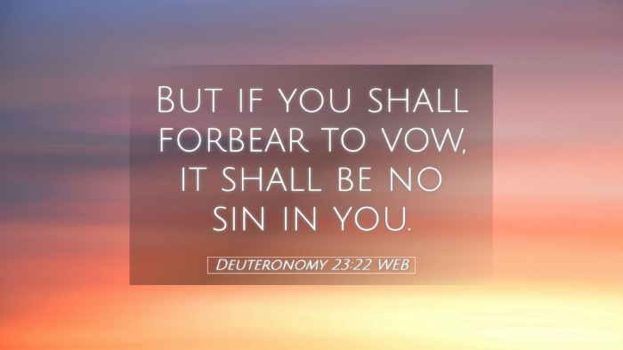 Picture 05 - Deuteronomy 23:22 WEB Desktop Wallpaper - But if you shall forbear to vow, it shall be no - Desktop Bible Verse Wallpaper