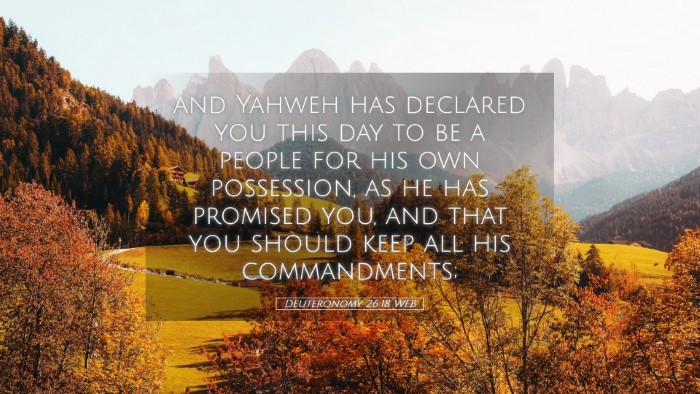 Picture 05 - Deuteronomy 26:18 WEB Desktop Wallpaper - and Yahweh has declared you this day to be a - Desktop Bible Verse Wallpaper