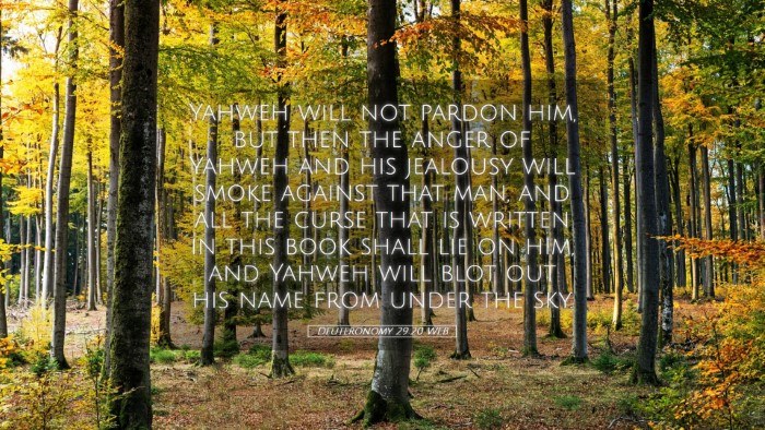 Picture 05 - Deuteronomy 29:20 WEB Desktop Wallpaper - Yahweh will not pardon him, but then the anger of - Desktop Bible Verse Wallpaper