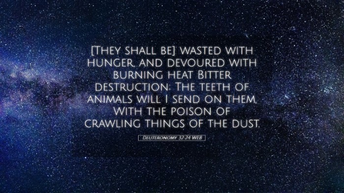 Picture 05 - Deuteronomy 32:24 WEB Desktop Wallpaper - [They shall be] wasted with hunger, and devoured - Desktop Bible Verse Wallpaper