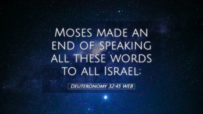 Picture 05 - Deuteronomy 32:45 WEB Desktop Wallpaper - Moses made an end of speaking all these words to - Desktop Bible Verse Wallpaper