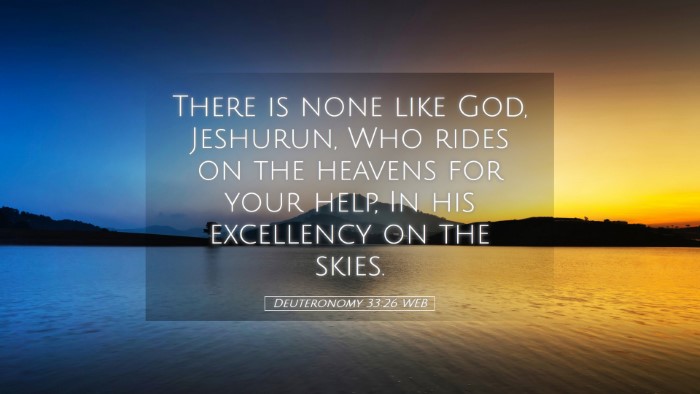 Picture 05 - Deuteronomy 33:26 WEB Desktop Wallpaper - There is none like God, Jeshurun, Who rides on - Desktop Bible Verse Wallpaper