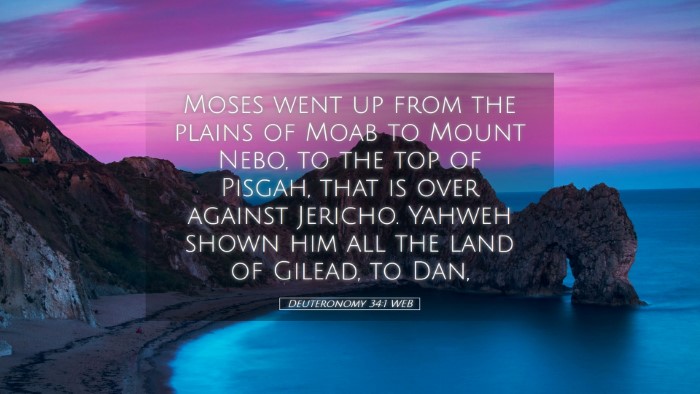 Picture 05 - Deuteronomy 34:1 WEB Desktop Wallpaper - Moses went up from the plains of Moab to Mount - Desktop Bible Verse Wallpaper