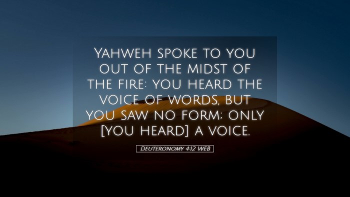 Picture 05 - Deuteronomy 4:12 WEB Desktop Wallpaper - Yahweh spoke to you out of the midst of the fire: - Desktop Bible Verse Wallpaper