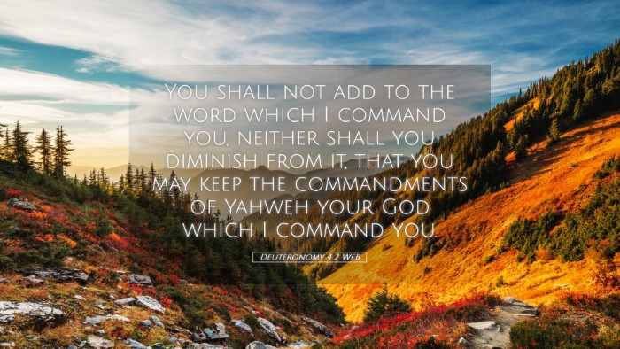 Picture 05 - Deuteronomy 4:2 WEB Desktop Wallpaper - You shall not add to the word which I command - Desktop Bible Verse Wallpaper