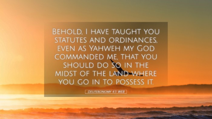 Picture 05 - Deuteronomy 4:5 WEB Desktop Wallpaper - Behold, I have taught you statutes and - Desktop Bible Verse Wallpaper