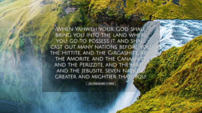 Picture 05 - Deuteronomy 7:1 WEB Desktop Wallpaper - When Yahweh your God shall bring you into the - Desktop Bible Verse Wallpaper