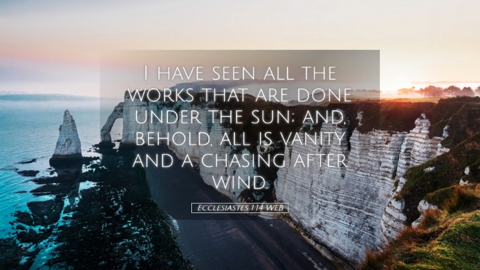 Picture 05 - Ecclesiastes 1:14 WEB Desktop Wallpaper - I have seen all the works that are done under the - Desktop Bible Verse Wallpaper
