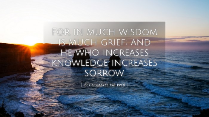 Picture 05 - Ecclesiastes 1:18 WEB Desktop Wallpaper - For in much wisdom is much grief; and he who - Desktop Bible Verse Wallpaper