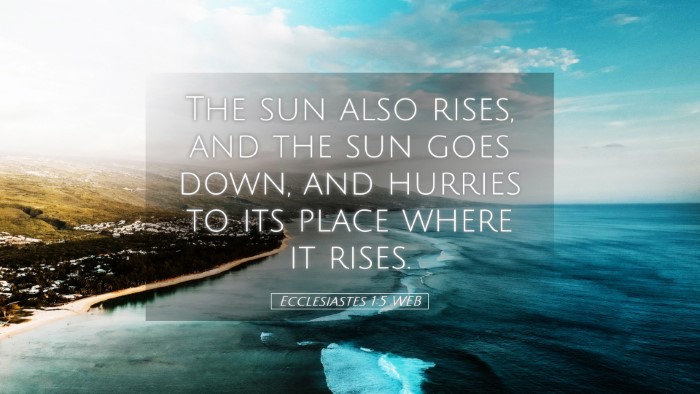 Picture 05 - Ecclesiastes 1:5 WEB Desktop Wallpaper - The sun also rises, and the sun goes down, and - Desktop Bible Verse Wallpaper