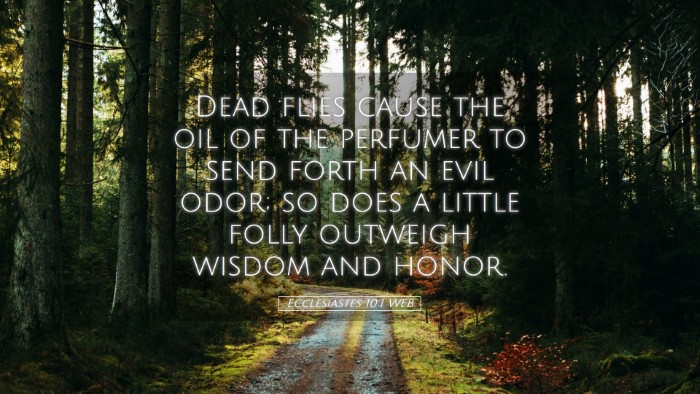 Picture 05 - Ecclesiastes 10:1 WEB Desktop Wallpaper - Dead flies cause the oil of the perfumer to send - Desktop Bible Verse Wallpaper