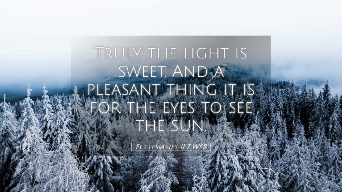Picture 05 - Ecclesiastes 11:7 WEB Desktop Wallpaper - Truly the light is sweet, And a pleasant thing it - Desktop Bible Verse Wallpaper