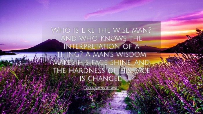 Picture 05 - Ecclesiastes 8:1 WEB Desktop Wallpaper - Who is like the wise man? And who knows the - Desktop Bible Verse Wallpaper