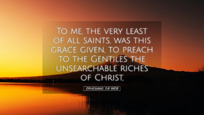 Picture 05 - Ephesians 3:8 WEB Desktop Wallpaper - To me, the very least of all saints, was this - Desktop Bible Verse Wallpaper