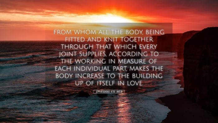 Picture 05 - Ephesians 4:16 WEB Desktop Wallpaper - from whom all the body, being fitted and knit - Desktop Bible Verse Wallpaper