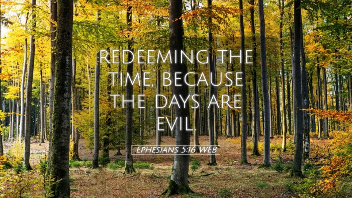 Picture 05 - Ephesians 5:16 WEB Desktop Wallpaper - redeeming the time, because the days are - Desktop Bible Verse Wallpaper