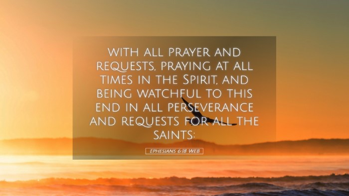 Picture 05 - Ephesians 6:18 WEB Desktop Wallpaper - with all prayer and requests, praying at all - Desktop Bible Verse Wallpaper