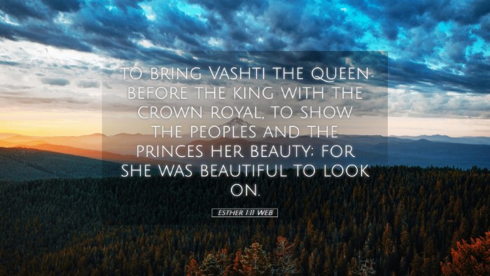 Picture 05 - Esther 1:11 WEB Desktop Wallpaper - to bring Vashti the queen before the king with - Desktop Bible Verse Wallpaper