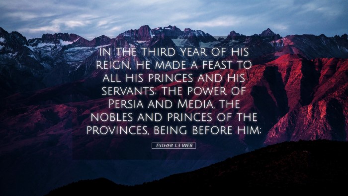 Picture 05 - Esther 1:3 WEB Desktop Wallpaper - in the third year of his reign, he made a feast - Desktop Bible Verse Wallpaper