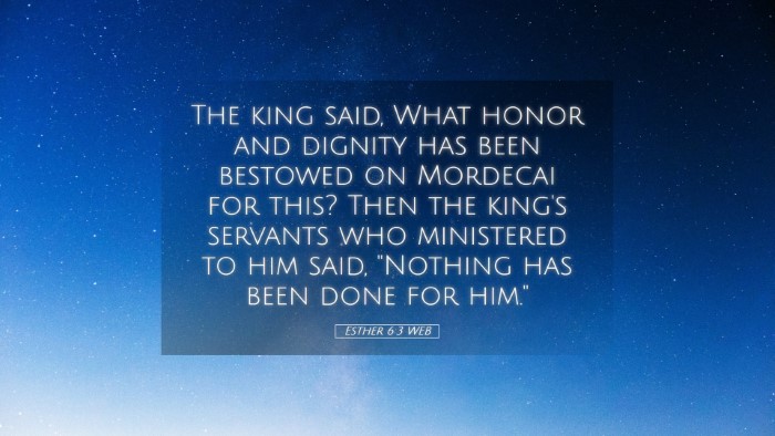 Picture 05 - Esther 6:3 WEB Desktop Wallpaper - The king said, What honor and dignity has been - Desktop Bible Verse Wallpaper