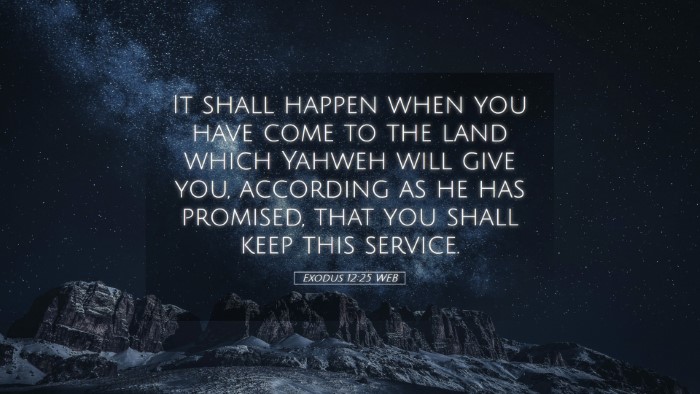 Picture 05 - Exodus 12:25 WEB Desktop Wallpaper - It shall happen when you have come to the land - Desktop Bible Verse Wallpaper
