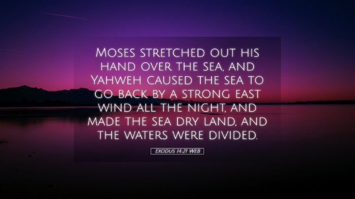 Picture 05 - Exodus 14:21 WEB Desktop Wallpaper - Moses stretched out his hand over the sea, and - Desktop Bible Verse Wallpaper